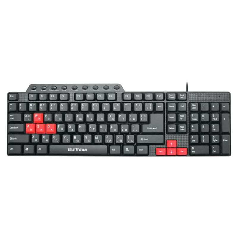 Мултимедийна клавиатура Detech USB 1,2m