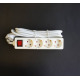 Разклонител C1-H4T, контакт, ключ, 4-ка, бял, 3m, 220VAC, 10A, 3x1.5mm2