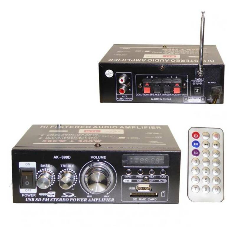 Домашен блутууд аудио усилвател AK-699BT, FM, SD, USB, BLT, 2x45W, 220VAC
