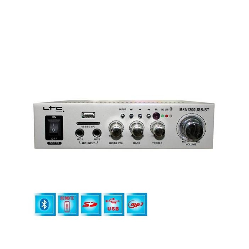 Караоке блутуут домашен аудио усилвател MFA1200USB-BT, FM, SD, USB BLT 2x50W 220V