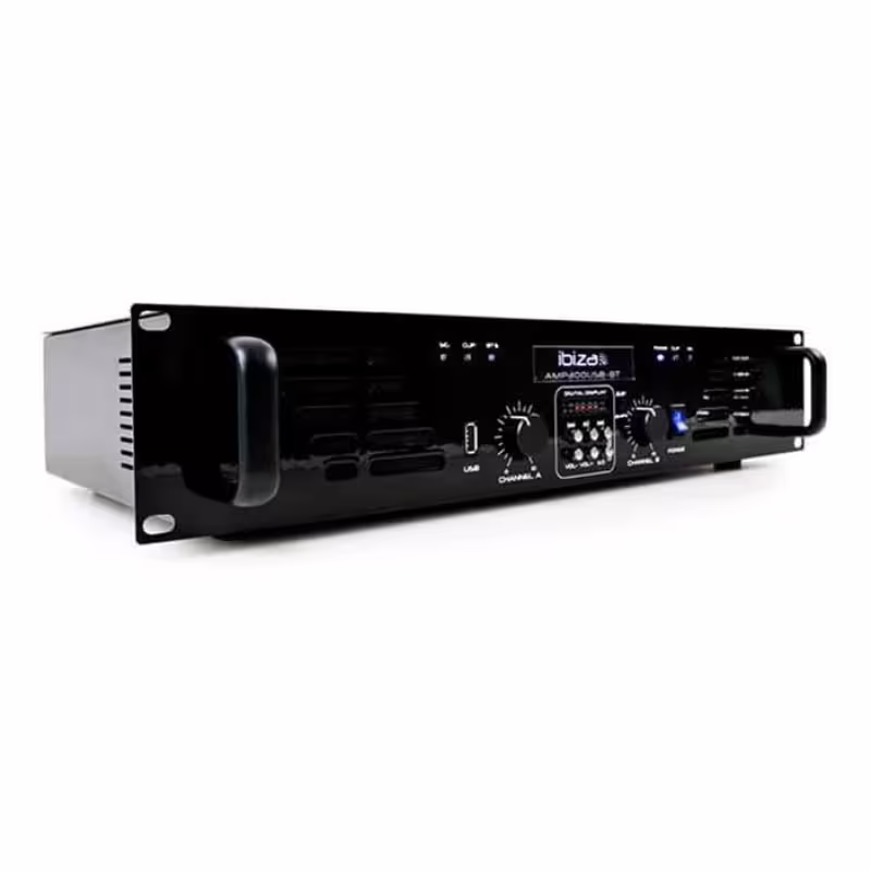 Караоке блутуут професионален аудио усилвател AMP-300USB-BT, FM, SD, USB BLT 2x240W 220V
