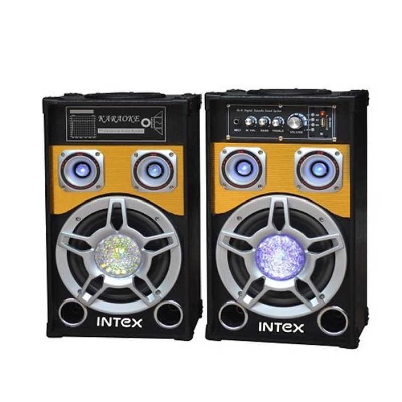 Преносими активни караоке тонколони DJ-801KBT 8" с вграден усилвател, блутуут и светлинни ефекти 2x30W