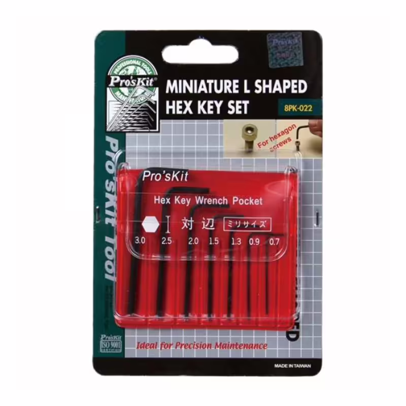 Имбусни (шестограми) ключове 8PK-022 Г-образни комплект 7бр. 0,7 - 3mm