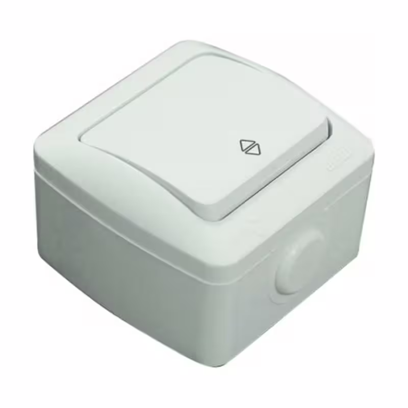 Български ключ, открит монтаж, IP44, единичен, 65x65mm