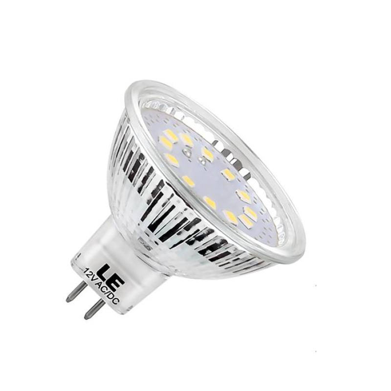 Лампа LED, клас G, луничка, MR16, цокъл Gu5,3, 12V, 3W, 3000K