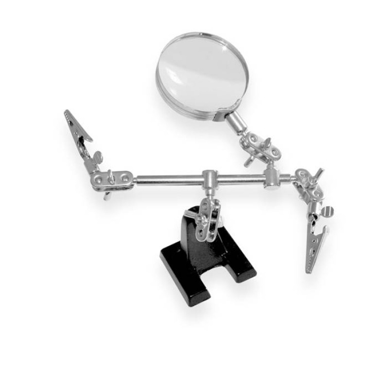 Трета ръка ZD-10, 6 точки на огъване, щипки, лупа, 60mm