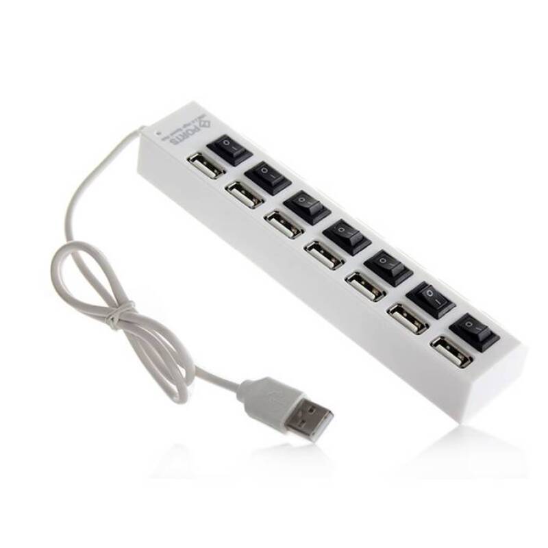 Разклонител USB HUB, хъб с ключ, 7xUSB, 0,5m