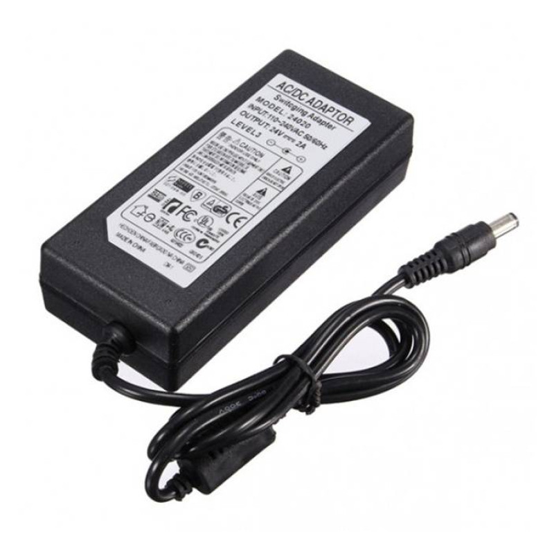 Мрежов адаптер стабилизиран с букса 5,5х2,5/2,1 24V 2A 48W