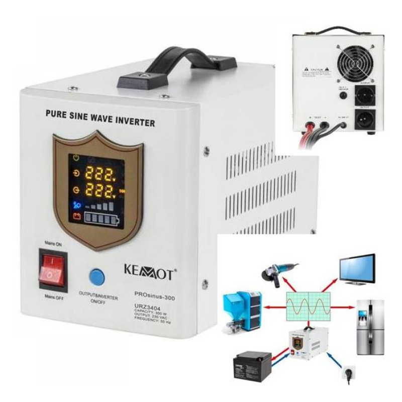 Резервно захранване, стабилизатор, инвертор 12VDC/220VAC 300W