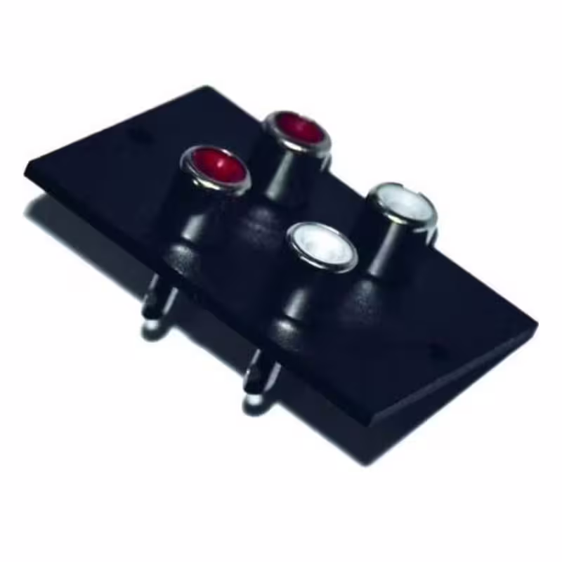 Букса гнездо квадратна за панелен монтаж 4xRCA(ж)