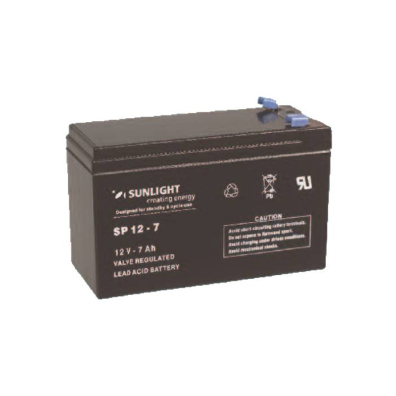 Акумулаторна оловна батерия SUNLIGHT 12V 7AH 151х65х94mm