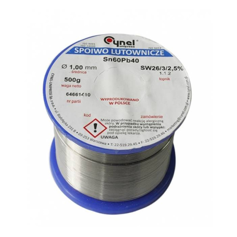 Тинол за запояване PROJECT, Ф1mm, 500g, Sn60, Pb40, 2,5%
