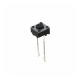 Малък бутон 2pin 6x6x7mm незадържащ НО черен 12V 0,05A H=3,5mm