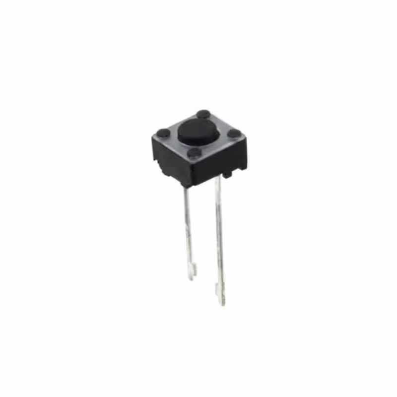 Малък бутон 2pin 6x6x4mm незадържащ НО черен 12V 0,05A H=1mm