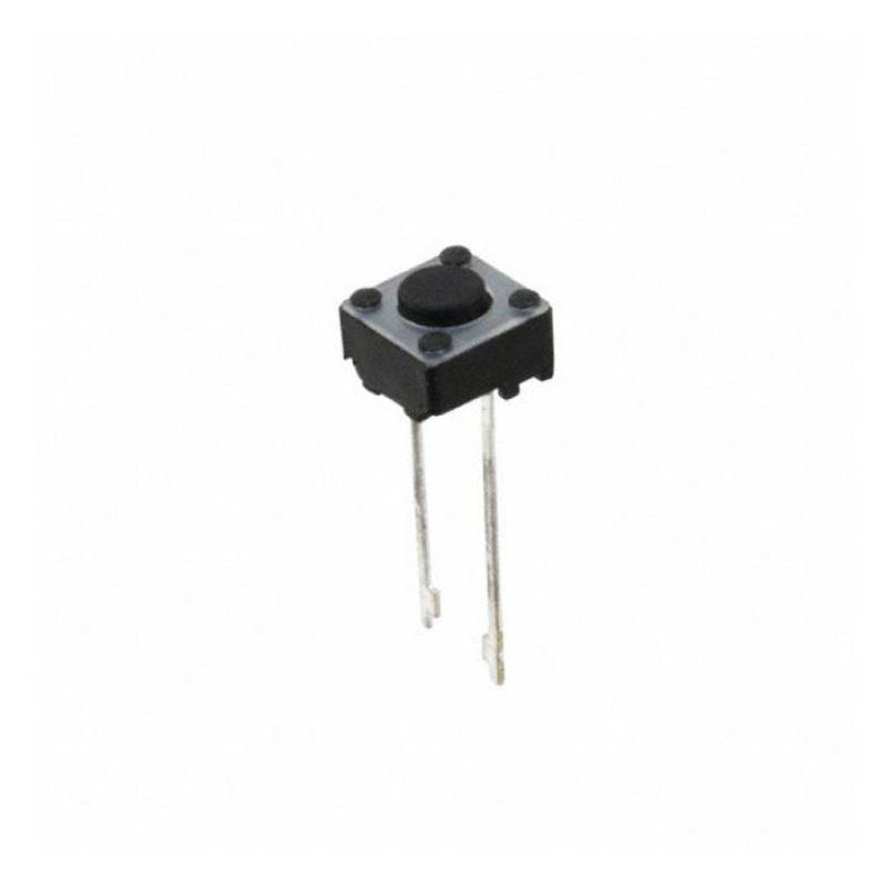 Малък бутон 2pin 6x6x7mm незадържащ НО черен 12V 0,05A H=3,5mm