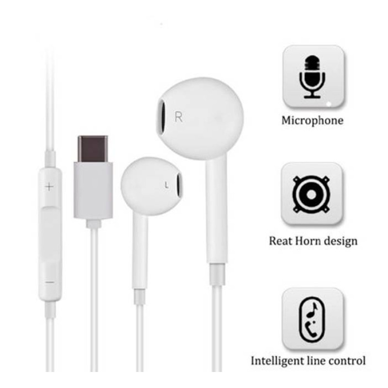 Слушалки тапи с микрофон YOURZ и кабел TYPE-C стерео 124dB