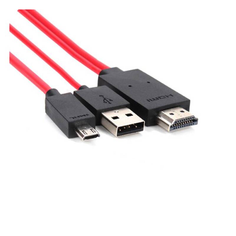 Кабел комбиниран MHL HDMI(м)/MICRO USB(м)+USB-A(м) 1m