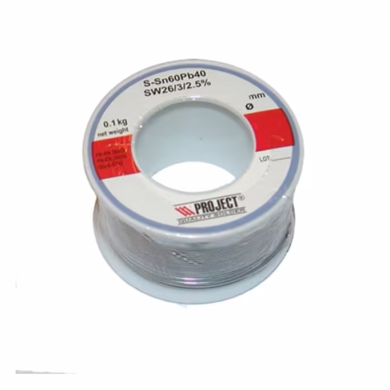 Тинол за запояване PROJECT, Ф0,5mm, 100g, Sn60, Pb40, 2,5%