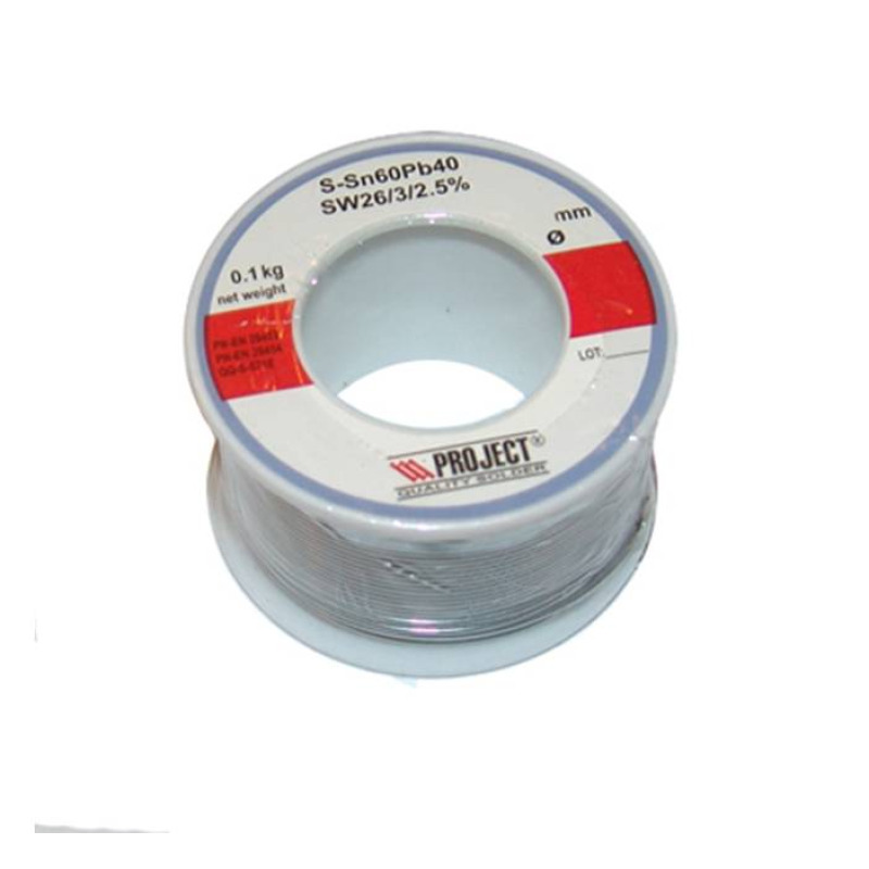 Тинол за запояване PROJECT Ф0,5mm 100g Sn60/Pb40