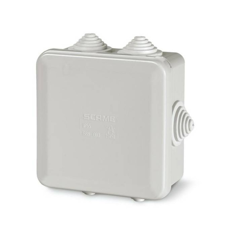 Българска разклонителна кутия 6ца за открит монтаж сива 100x100x50mm
