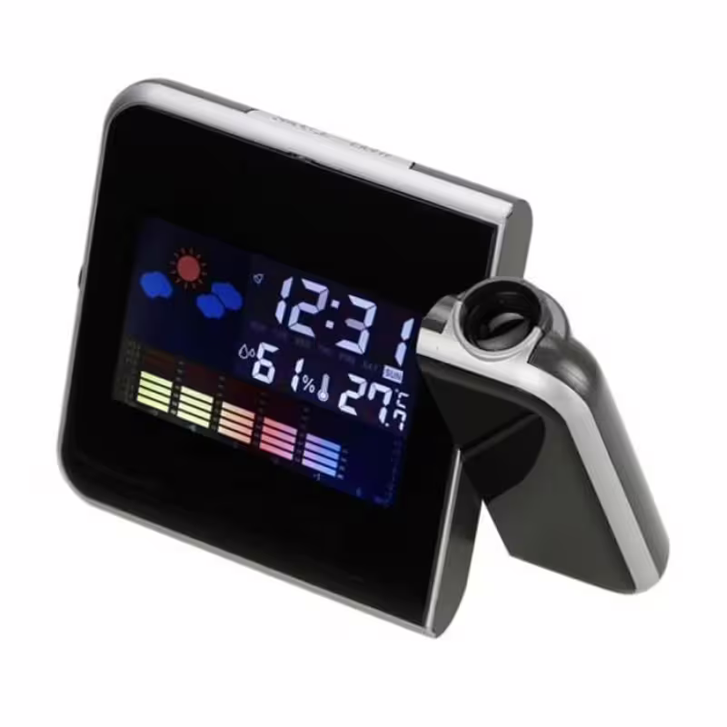 Часовник с проектор 8190, термометър, влагомер, календар, -10&deg;C до 60&deg;C, 20% до 99%