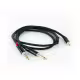Кабел преходен за микрофон, 3,5mm STEREO JACK(м), 2x6,3mm MONO JACK(м), 1m