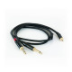 Кабел преходен за микрофон, 3,5mm STEREO JACK(м), 2x6,3mm MONO JACK(м), 3m