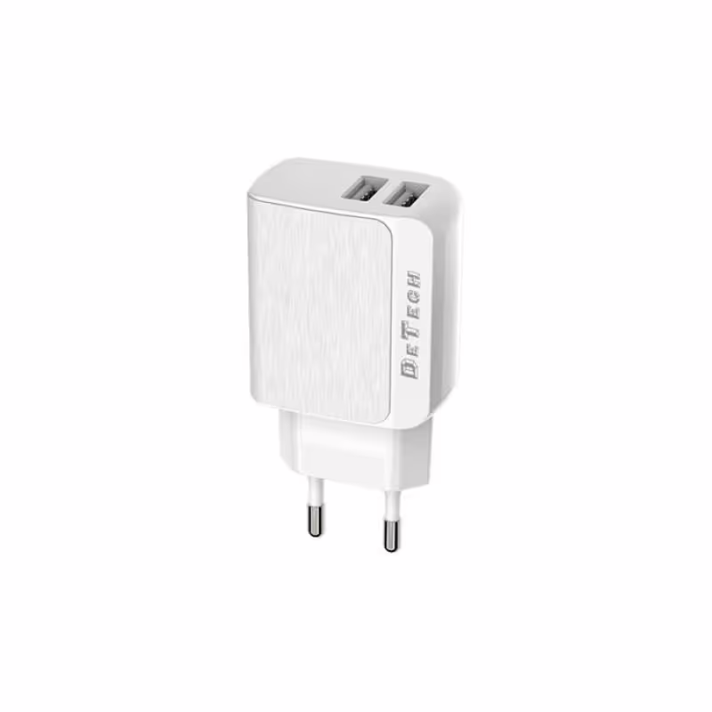 Мрежово зарядно DE-33, бързо зареждане, 2xUSB, 5V, 2,4A