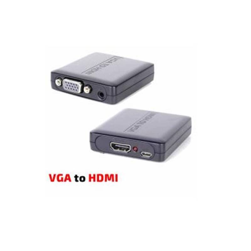 Конвертор, преобразувател вход VGA(ж)+3,5mm JACK(ж) изход HDMI(ж)
