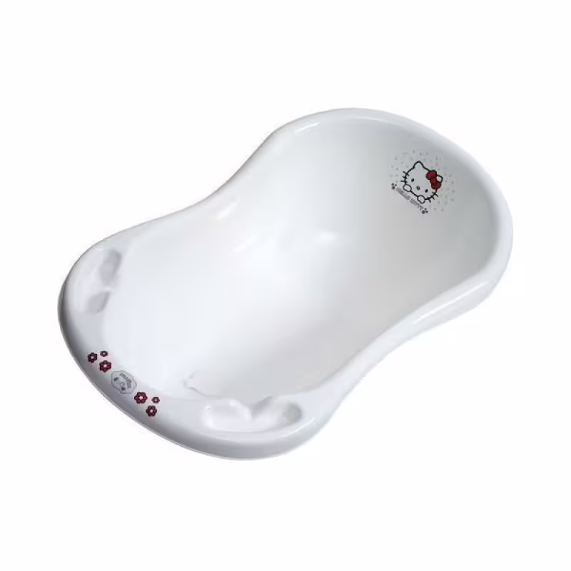 Бебешка вана за къпане с тапа Hello Kitty бяла