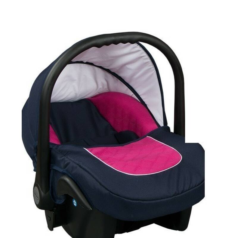Бебешко кошче за кола 3-9 кг, Baby Merc Leo морско синьо и розово