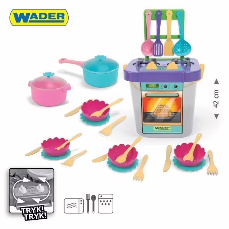 Детска готварска печка с аксесоари - 31 елемента