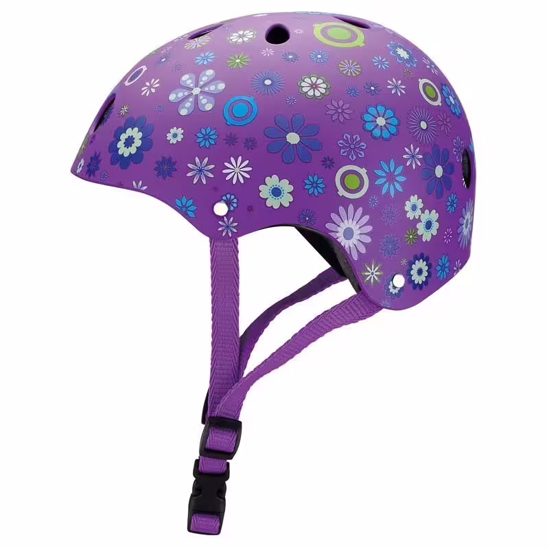 Детска каска за колело и тротинетка, 51-54 см - Лилава