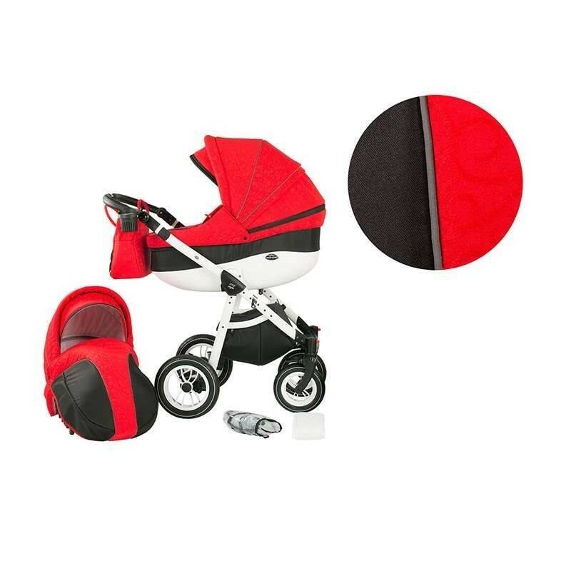 Детска комбинирана количка 2 в 1, модел Neo Style, Baby Merc червено и черно