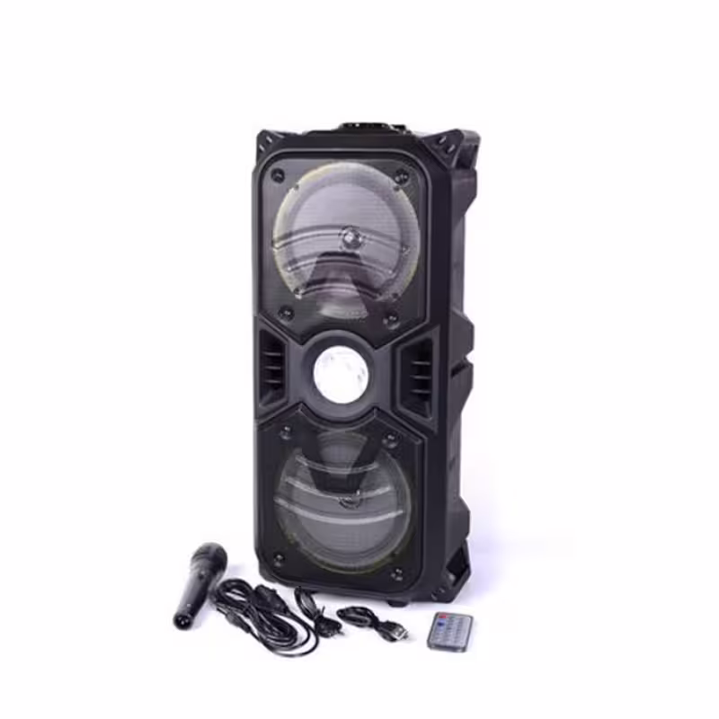 Преносима активна тонколона MK-B11 2x6,5" с вграден усилвател, микрофонен вход и блутуут 20W