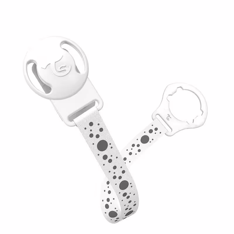 Държач с клипс за залъгалка Twistshake бял