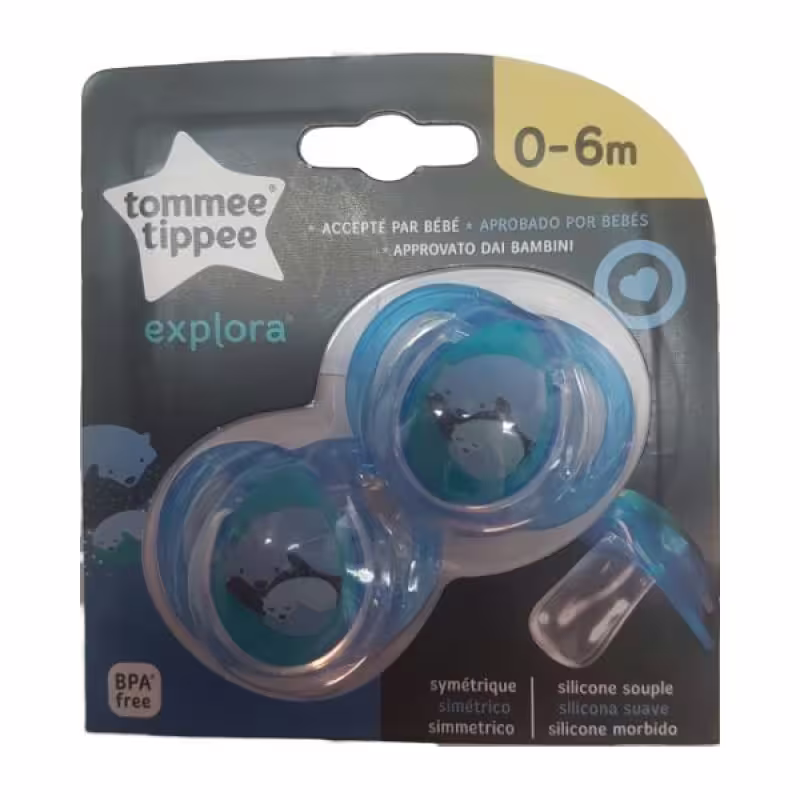 Залъгалка Tommee Tippee Explora, 2 бр. синя