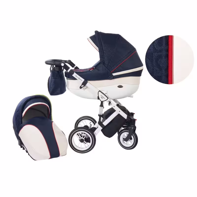 Количка Baby Merc 2 в 1 модел Style морско синьо с кремаво