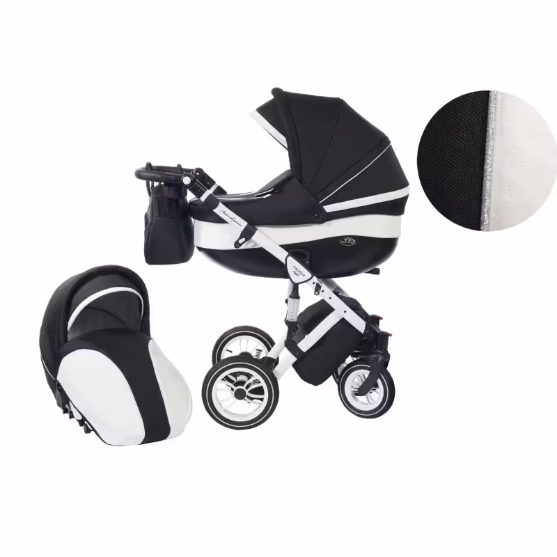 Количка Baby Merc 2 в 1 модел Style черна с бяло