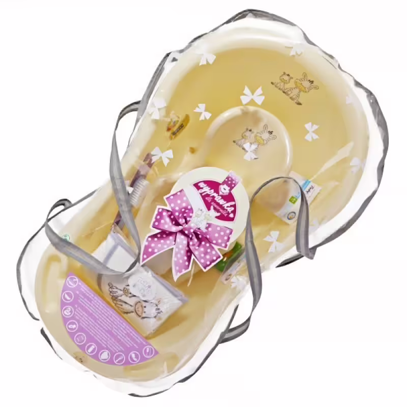 Комплект за къпане за новородено бежов