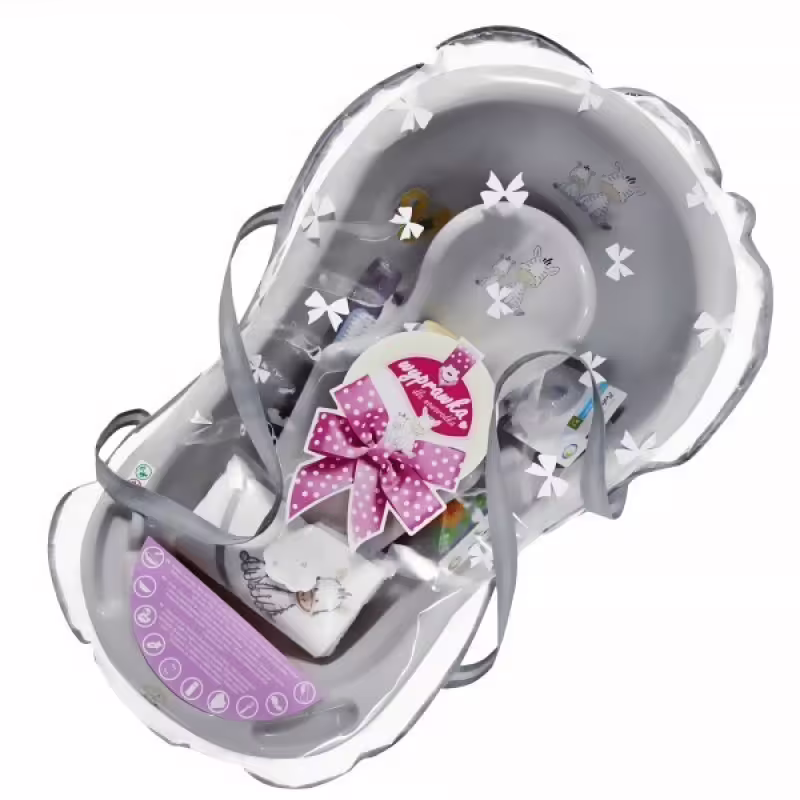 Комплект за къпане за новородено сив