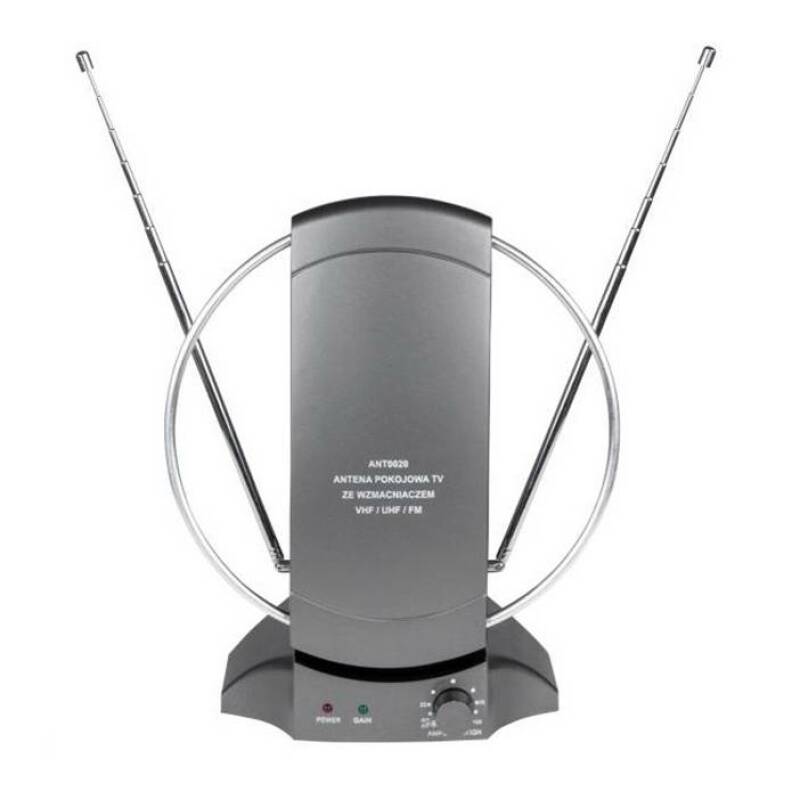 Стайна антена за цифрова телевизия W-6454, вграден усилвател, радио, RF, VHF, UHF, DVB-T, FM
