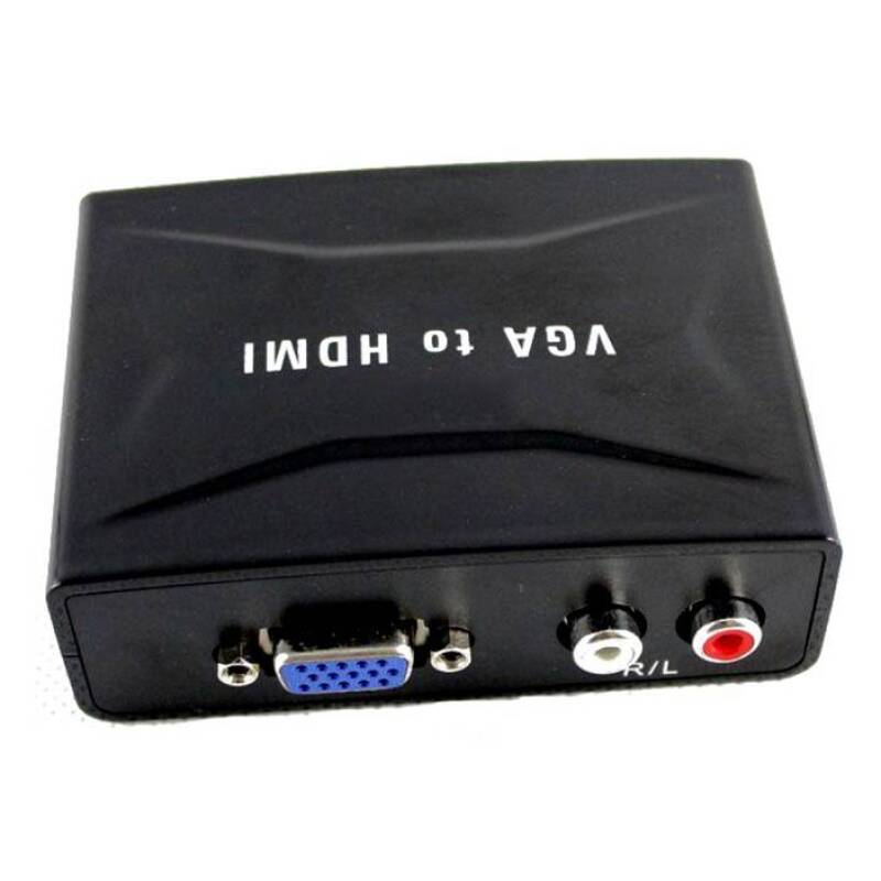 Конвертор, преобразувател вход VGA(ж)+2xRCA(ж) изход HDMI(ж)