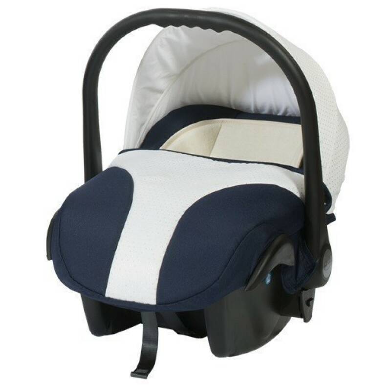 Кошче за бебета за кола Baby Merc Style тъмно синьо с бяло