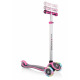 Тротинетка - триколка EVO 4 в 1 Plus Light със светещи колела и двуцветна платформа - Розова