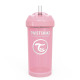 Чаша със сламка Twistshake - 360 ml 12+ месеца розова