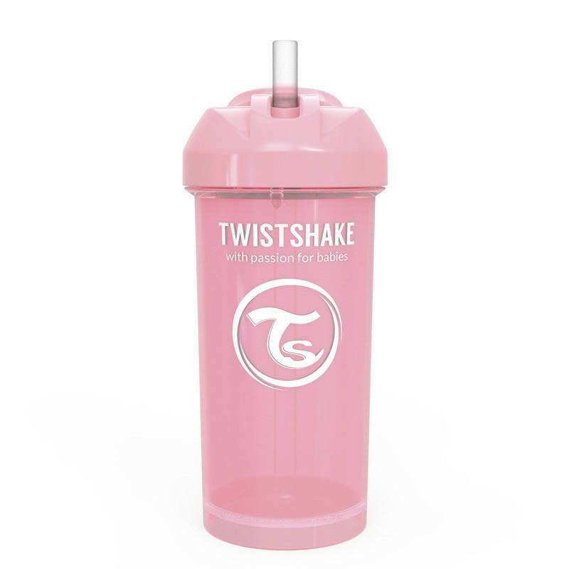 Чаша със сламка Twistshake - 360 ml 12+ месеца розова