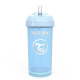 Чаша със сламка Twistshake - 360 ml 12+ месеца синя