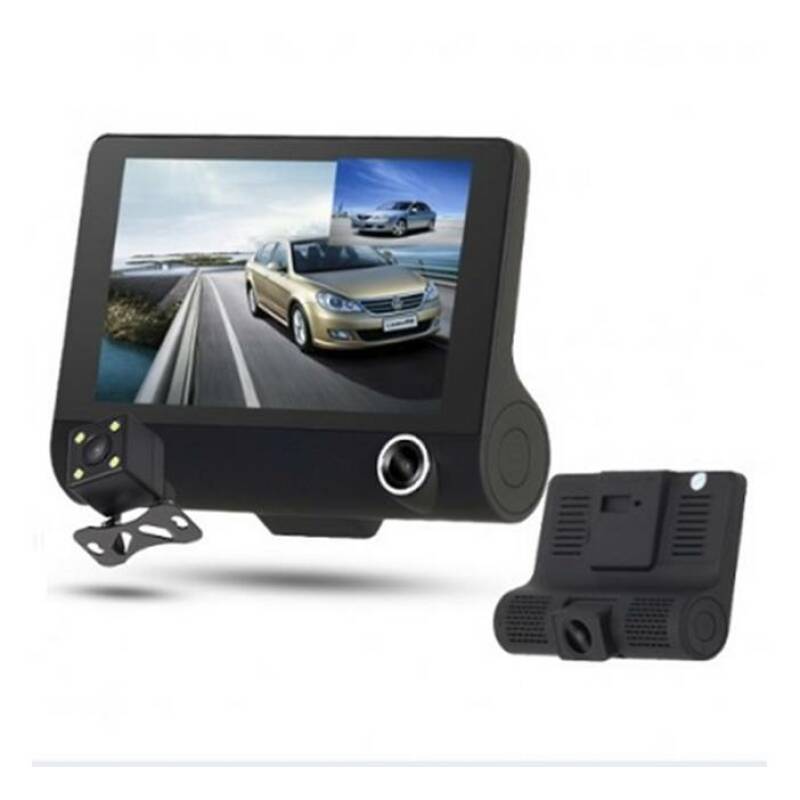 Видеорегистратор/камера D123 HD за автомобил, записваща с вграден микрофон, екран 4" 3MPx