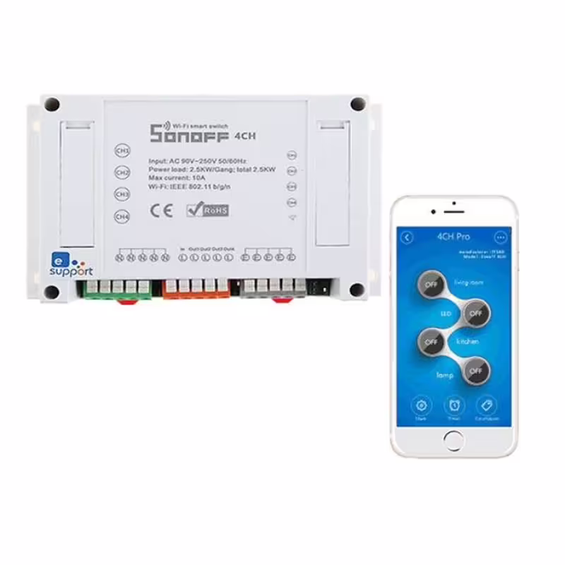 Безжичен Wi-Fi мрежови IP ключ за управление 4 канален 220V 4x10A